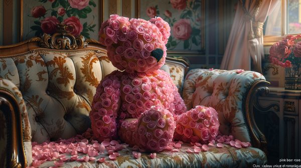 Ours en rose : cadeau unique et romantique